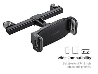 Lamicall CH05 Universal Car Back Seat Tablet Stand 360 Rotation Plastic Headrest Mount Holder for Baby Kids Movie Flexible Phone