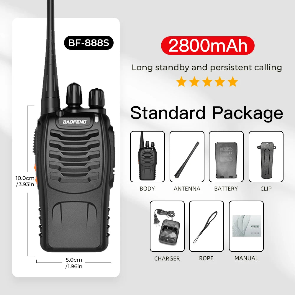 Portable Handheld Radio Authentic Baofeng Walkie-talkie Bf-888s UHF Single Band Secure Walkie Talkie
