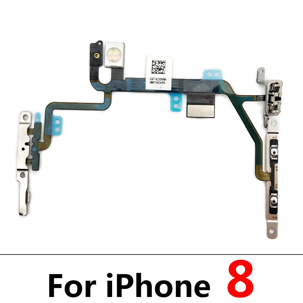New Power Flex Cable For IPhone 7 8 Plus X XR XS Max Mute & Volume Switch On Off Button Key Replacement Parts