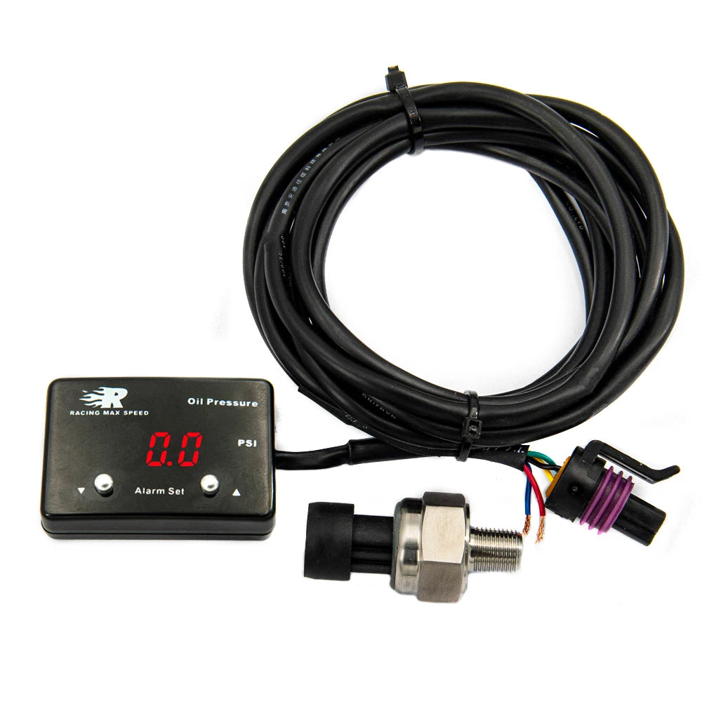 Universal 12v Pressure Display 200 Psi 1/8 Npt Sensor Digital Oil Gauge Pressure Display Oil Pressure Gauges/meter with Sensor