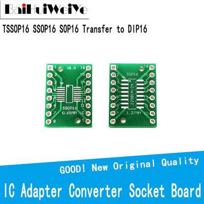 10PCS/Lot TSSOP16 SSOP16 SOP16 Transfer to DIP16 IC Adapter Converter Socket Board Module Adapters Plate 0.65mm 1.27mm