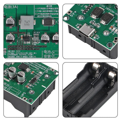 Type-C 15W 3A Fast Charge UPS Power Supply / 18650 Lithium Battery