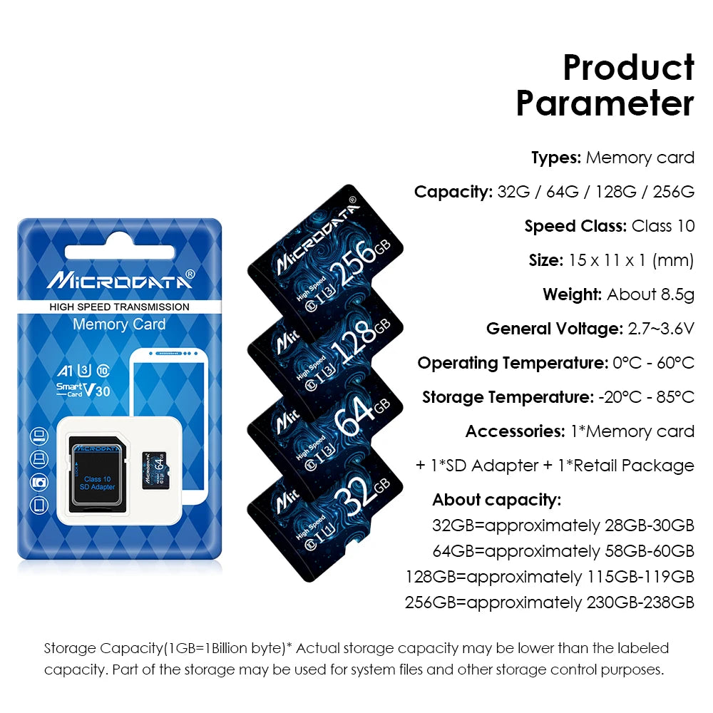 Top-selling 256MB-64GB waterproof and shockproof memory card, compatible with Android and game consoles, a cost-effective choice