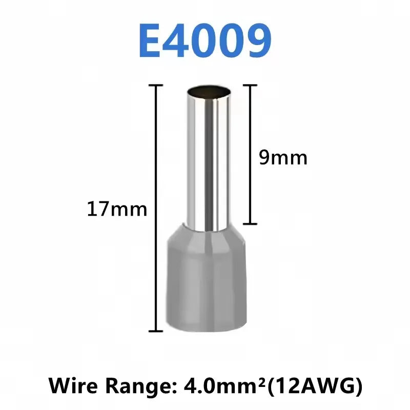 Tubular Crimp Terminals Electrical Wire Cable Ferrules Connectors 308 E0508 E7508 E1008 E1508 E2508 E4009 E6012 E10-12 Insulated
