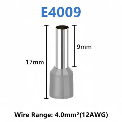 Tubular Crimp Terminals Electrical Wire Cable Ferrules Connectors 308 E0508 E7508 E1008 E1508 E2508 E4009 E6012 E10-12 Insulated
