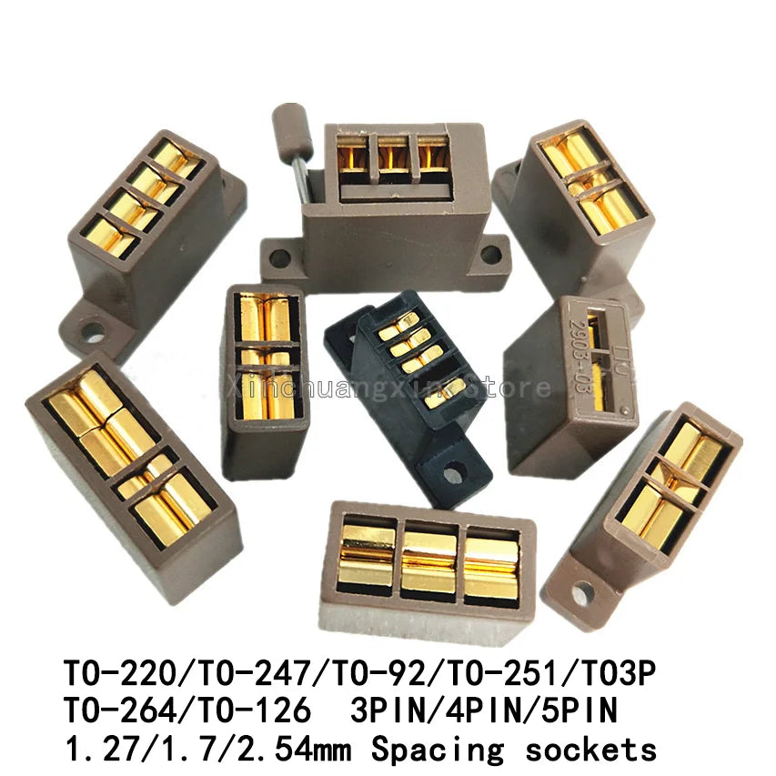 Triode test aging seat TO-247/220/92/TO3P 3 pins 4 feet 5 pins 1.27mm1.7mm 2.54mm pitch aging socket