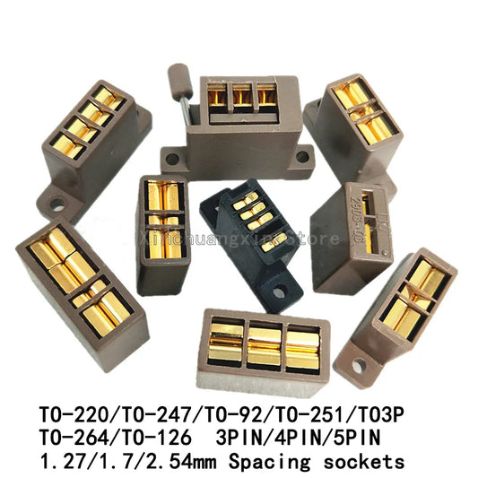 Triode test aging seat TO-247/220/92/TO3P 3 pins 4 feet 5 pins 1.27mm1.7mm 2.54mm pitch aging socket