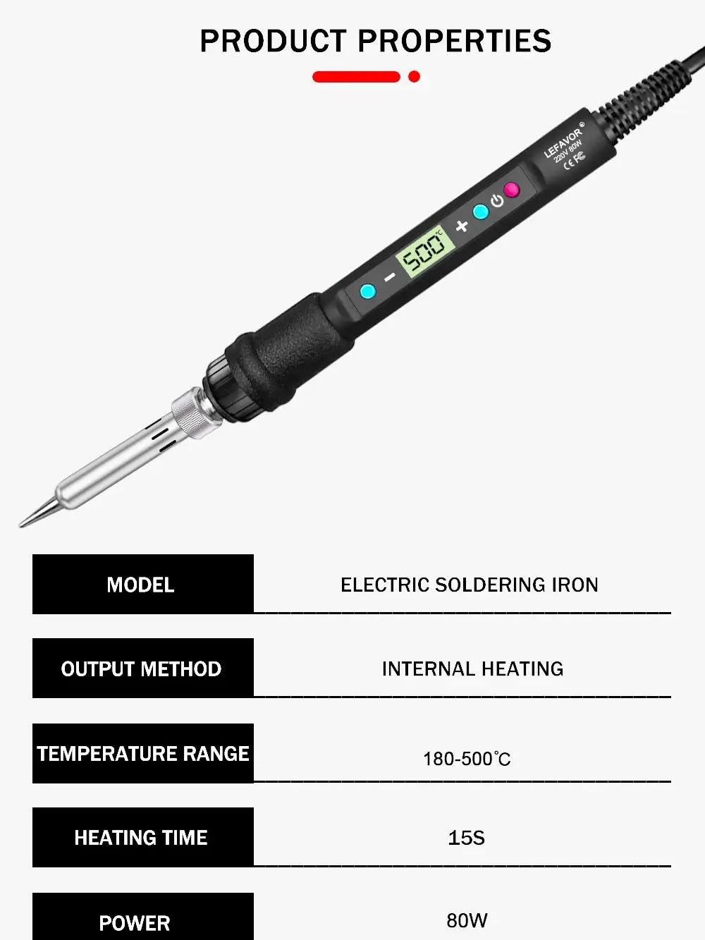 LF 80W Digital display soldering iron welding set C/F switching calibration temperature 100-500C home repair DIY soldering set