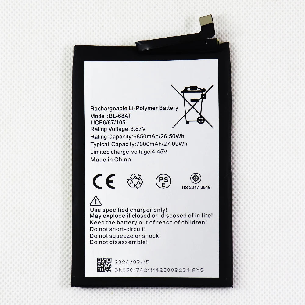 Original Battery For Tecno BL-68AT  Battery  POVA 2 pova2 LE7 POVA 3 +Free Tools