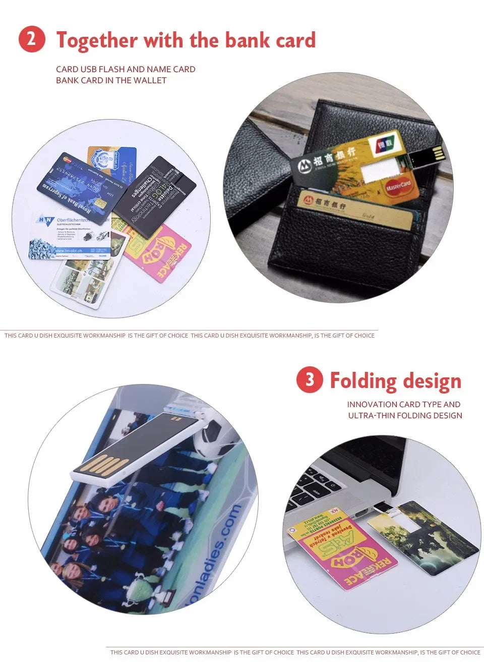 20 PCS/LOT USB Credit Card 2.0 3.0 pendrive 1GB 2GB 4GB 8GB 16GB 32GB 64GB 128GB memorias cle memory stick Business Card usb