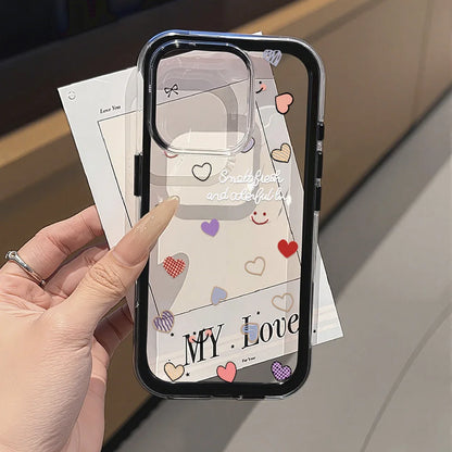 Love Heart Phone Case For iPhone 17 Case iPhone 13 16 15 11 12 14 Pro Max 17 Air Silicone 2 IN 1 Shockproof Soft Clear Cover
