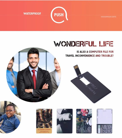 20 PCS/LOT USB Credit Card 2.0 3.0 pendrive 1GB 2GB 4GB 8GB 16GB 32GB 64GB 128GB memorias cle memory stick Business Card usb