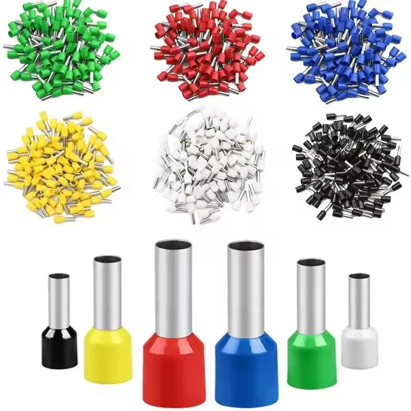 Tubular Crimp Terminals Electrical Wire Cable Ferrules Connectors 308 E0508 E7508 E1008 E1508 E2508 E4009 E6012 E10-12 Insulated