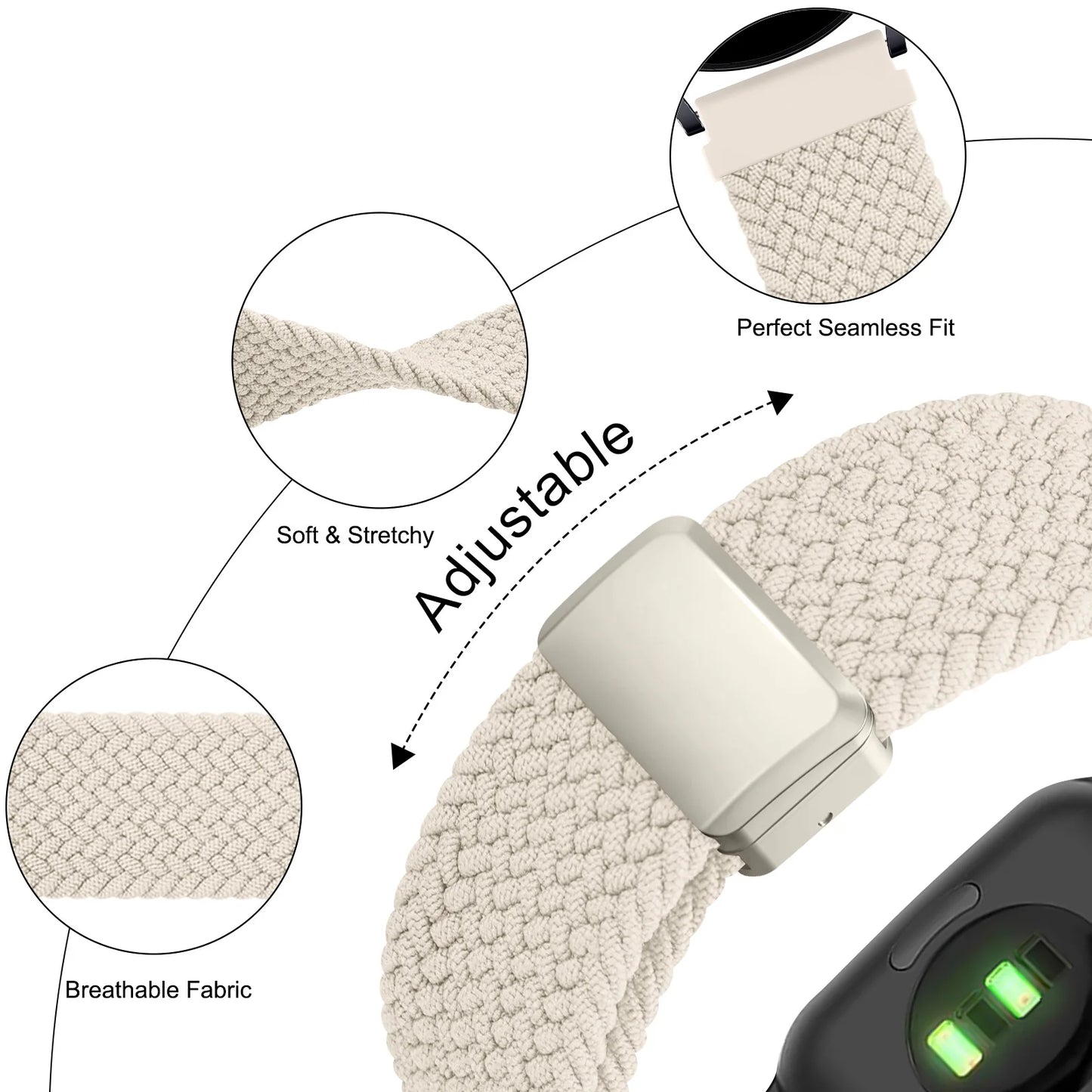 18/20/22mm Braided Strap For Garmin Vivoactive 4 5 3 s/Venu 3 2s Sq 2 Plus/Forerunner 265 255S 645 245 Music/Vivomove Watch Band