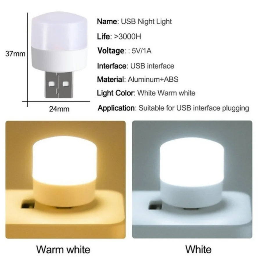 Mini USB Night Light LED Plug Lamp 1W Super Bright Eye Protection USB Book Light Computer Mobile Power Charging USB LED
