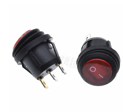 5PCS ON/OFF Round Waterproof Boat LED Rocker Switch Light 12V 220V Power Button Switch On Off On Toggle Boat