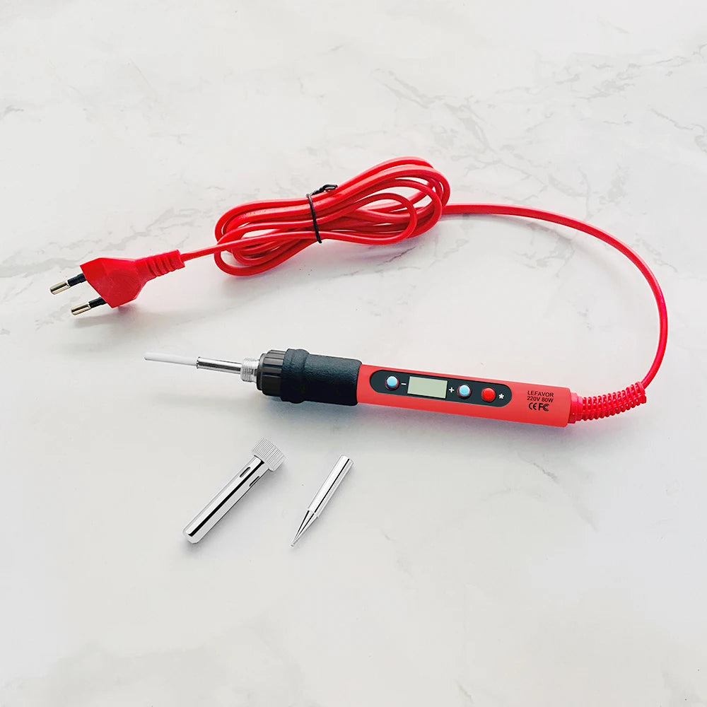 LF 80W Digital display soldering iron welding set C/F switching calibration temperature 100-500C home repair DIY soldering set