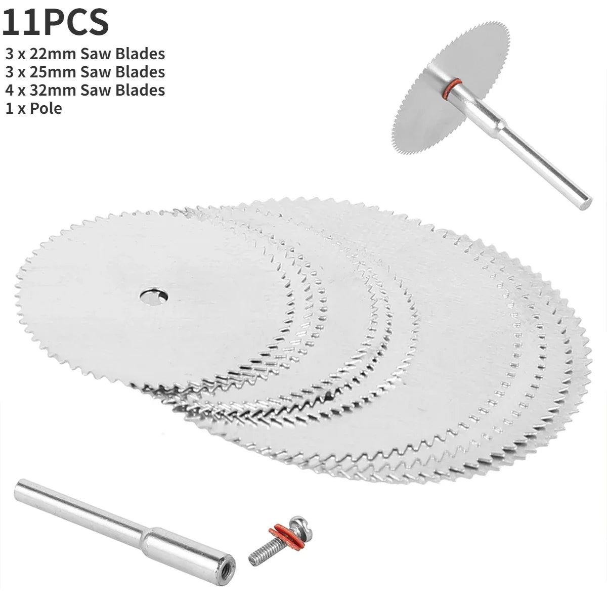 6-32Pcs Mini Circular Saw Blade Set Sanding Grinding Wheel Cutting Disc for Dremel Accessories Metal Cutting Rotary Tools