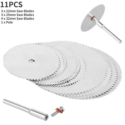 6-32Pcs Mini Circular Saw Blade Set Sanding Grinding Wheel Cutting Disc for Dremel Accessories Metal Cutting Rotary Tools