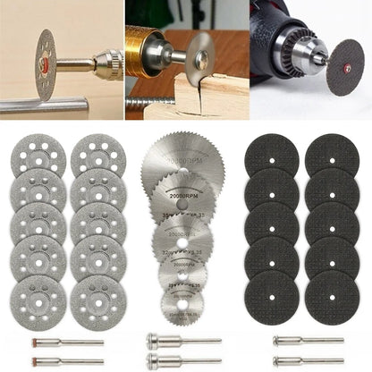 6-32Pcs Mini Circular Saw Blade Set Sanding Grinding Wheel Cutting Disc for Dremel Accessories Metal Cutting Rotary Tools