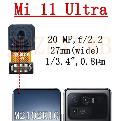Front Rear Camera For Xiaomi Mi 11 Ultra M2102K1G Frontal Selfie Wide Back Facing Main Camera Module Flex Cable Replacement