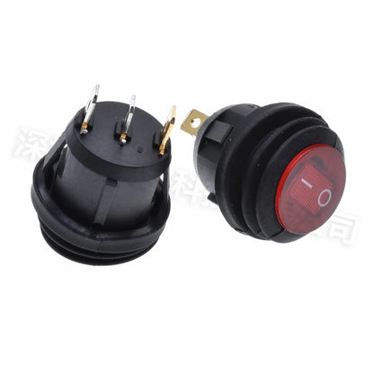 5PCS ON/OFF Round Waterproof Boat LED Rocker Switch Light 12V 220V Power Button Switch On Off On Toggle Boat
