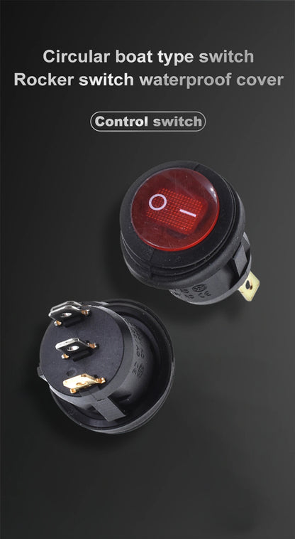 5PCS ON/OFF Round Waterproof Boat LED Rocker Switch Light 12V 220V Power Button Switch On Off On Toggle Boat