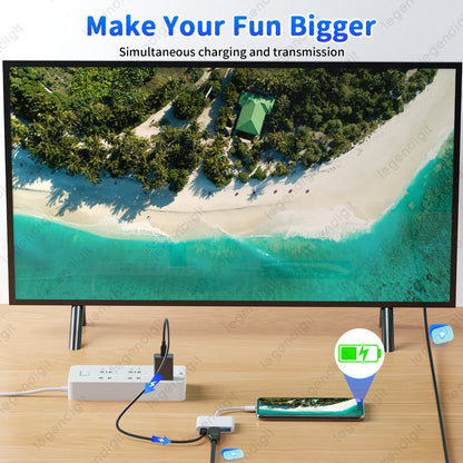 HDTV Adapter 1080P HD Plug&Play OTG Adapter USBA Converter with Charging Port iPhone to HDTV Adapter for Projector/Monitor/TV
