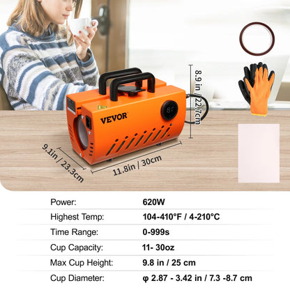 SucceBuy 11-15oz 30oz Mug Heat Press Mini Gift Ceramic Cup Presser Tumbler DIY Handheld Sublimation Blanks Auto Printing Machine