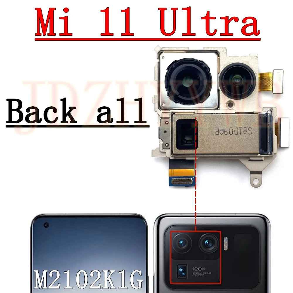 Front Rear Camera For Xiaomi Mi 11 Ultra M2102K1G Frontal Selfie Wide Back Facing Main Camera Module Flex Cable Replacement