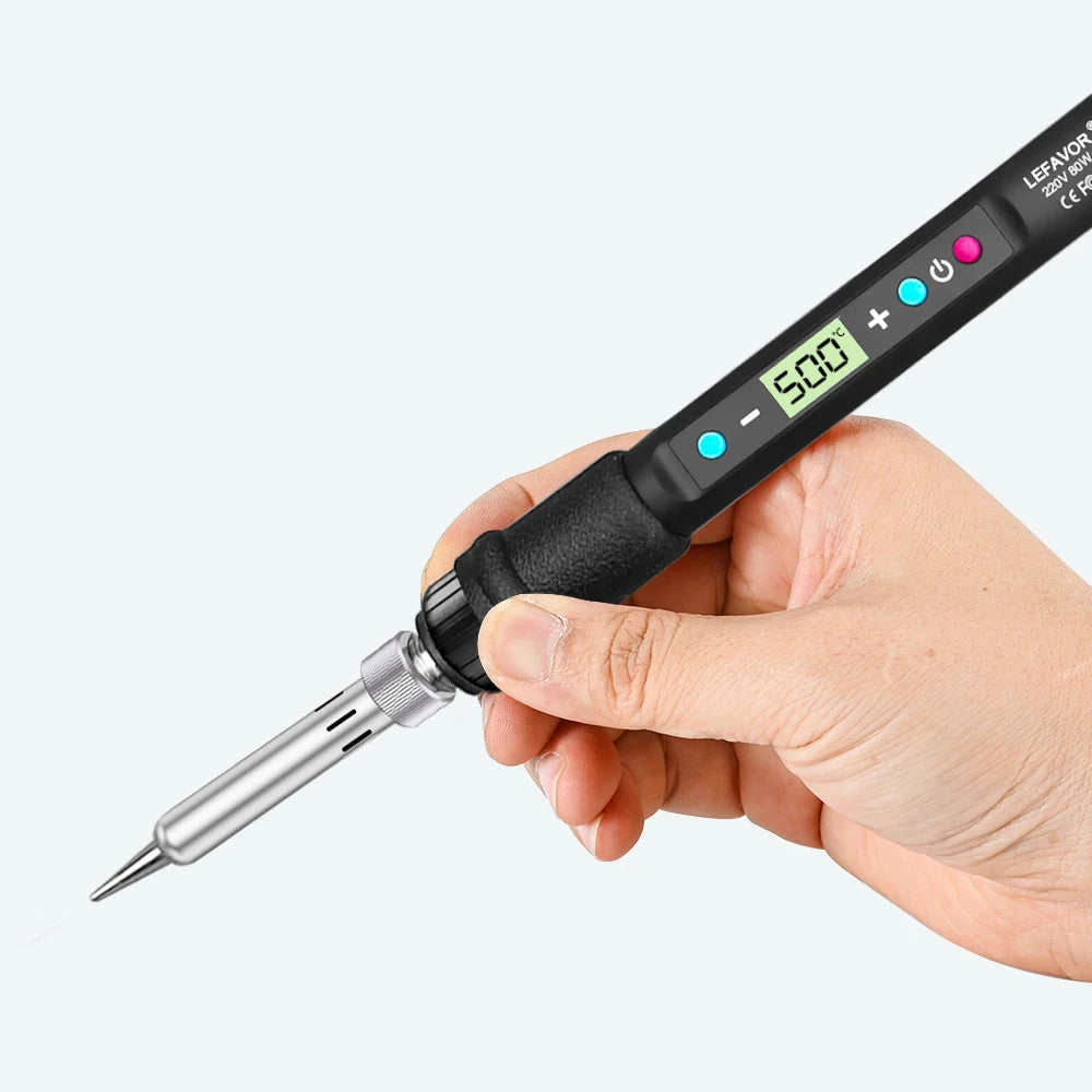 LF 80W Digital display soldering iron welding set C/F switching calibration temperature 100-500C home repair DIY soldering set