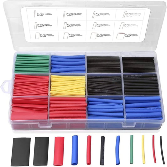 580/560Pcs Heat Shrink Tubing Kit EVA Material in 6 Colors 11 Sizes -