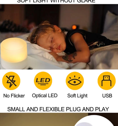 Mini USB Night Light LED Plug Lamp 1W Super Bright Eye Protection USB Book Light Computer Mobile Power Charging USB LED