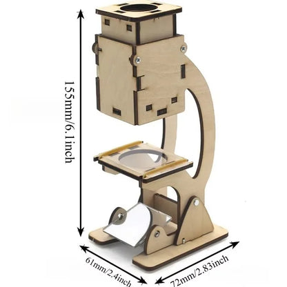 DIY Microscope Excavator fan robot  Model Kit - Science And Technology Trend Toy for Small Projects Educational Experiment