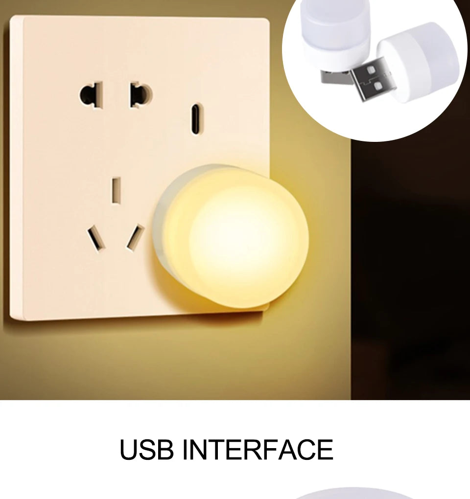 Mini USB Night Light LED Plug Lamp 1W Super Bright Eye Protection USB Book Light Computer Mobile Power Charging USB LED