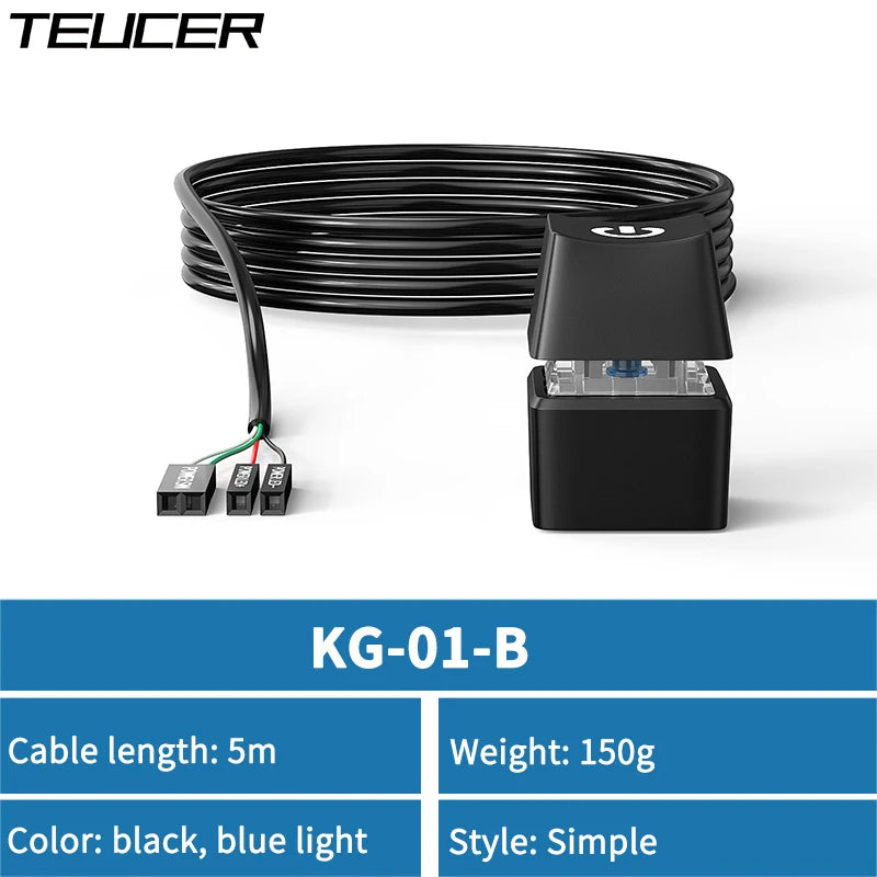 TEUCER 1.65/5/10m LED Lights Computer Desktop Switch PC Motherboard External Start Power Button Extension Cable for Home Office