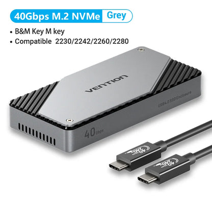 Vention 40Gbps M.2 NVMe SSD Enclosure Case M.2 to USB 4.0 Adapter for M.2 NVME USB Type C Gen External Enclosure SSD Box Case