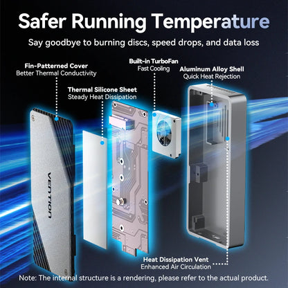 Vention 40Gbps M.2 NVMe SSD Enclosure Case M.2 to USB 4.0 Adapter for M.2 NVME USB Type C Gen External Enclosure SSD Box Case