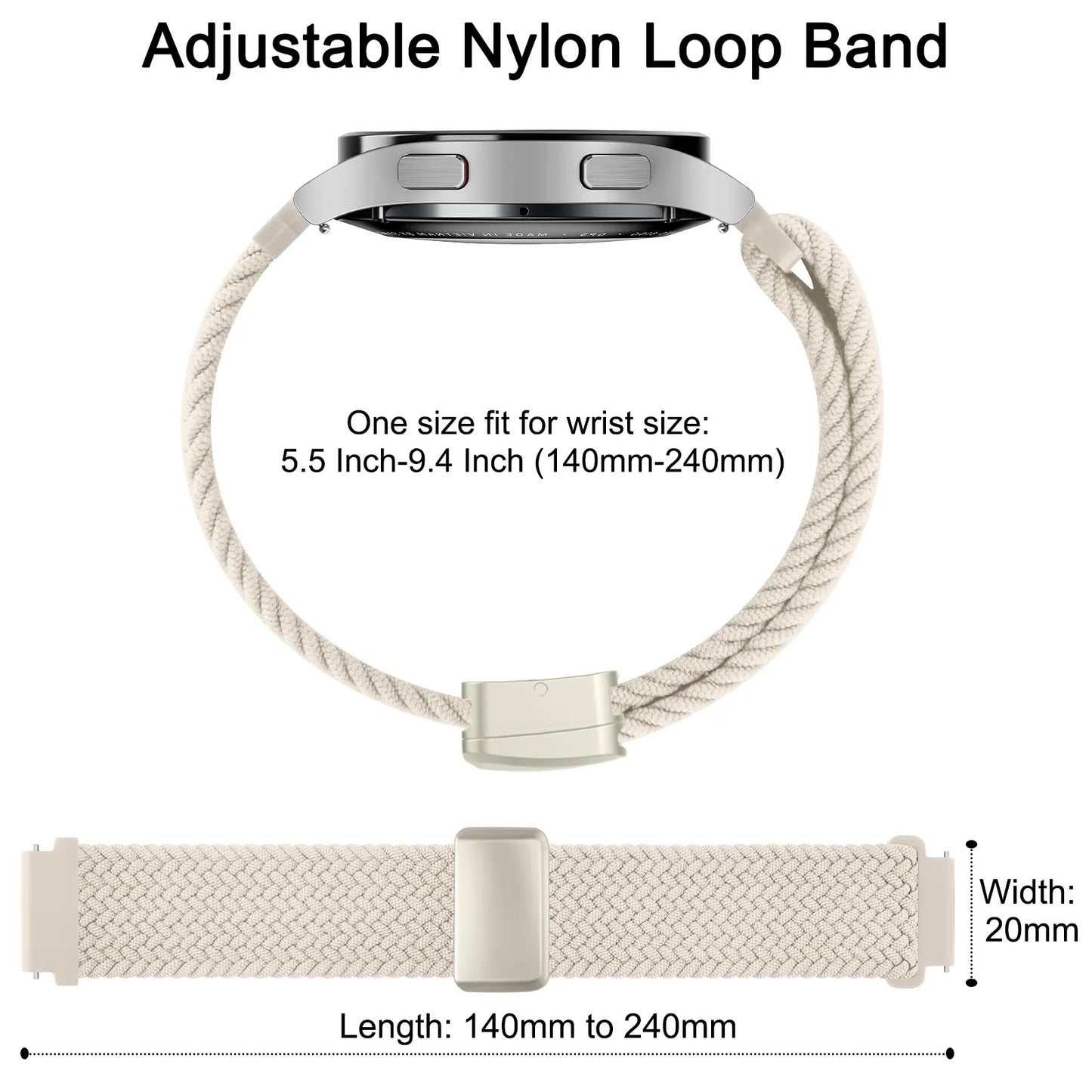 18/20/22mm Braided Strap For Garmin Vivoactive 4 5 3 s/Venu 3 2s Sq 2 Plus/Forerunner 265 255S 645 245 Music/Vivomove Watch Band