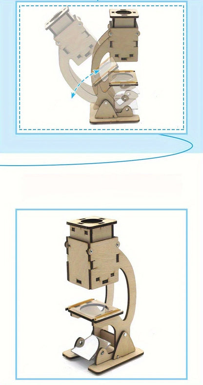 DIY Microscope Excavator fan robot  Model Kit - Science And Technology Trend Toy for Small Projects Educational Experiment