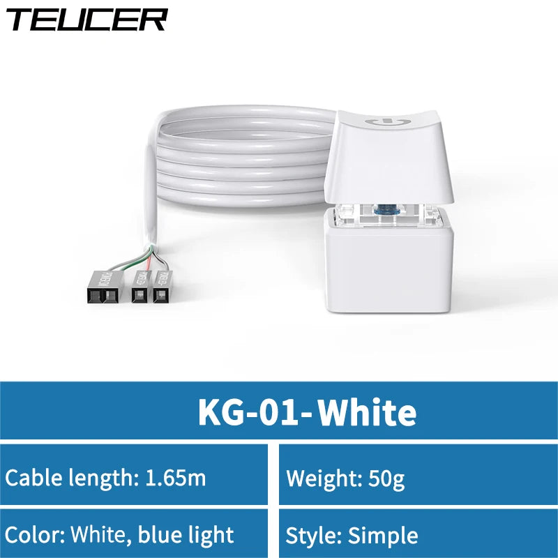 TEUCER 1.65/5/10m LED Lights Computer Desktop Switch PC Motherboard External Start Power Button Extension Cable for Home Office