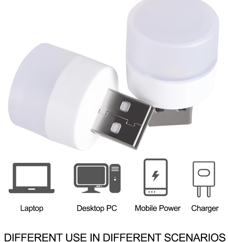 Mini USB Night Light LED Plug Lamp 1W Super Bright Eye Protection USB Book Light Computer Mobile Power Charging USB LED
