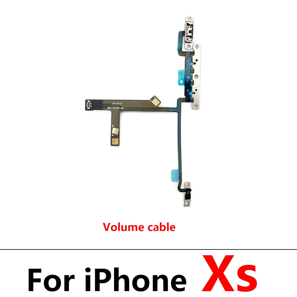 New Power Flex Cable For IPhone 7 8 Plus X XR XS Max Mute & Volume Switch On Off Button Key Replacement Parts