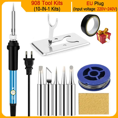 2026 Electric Soldering Iron Kits (SKU:10-IN-1)(16-IN-1)(20-IN-1) 60W Adjustable Temperature Replaceable Soldering Iron Welding