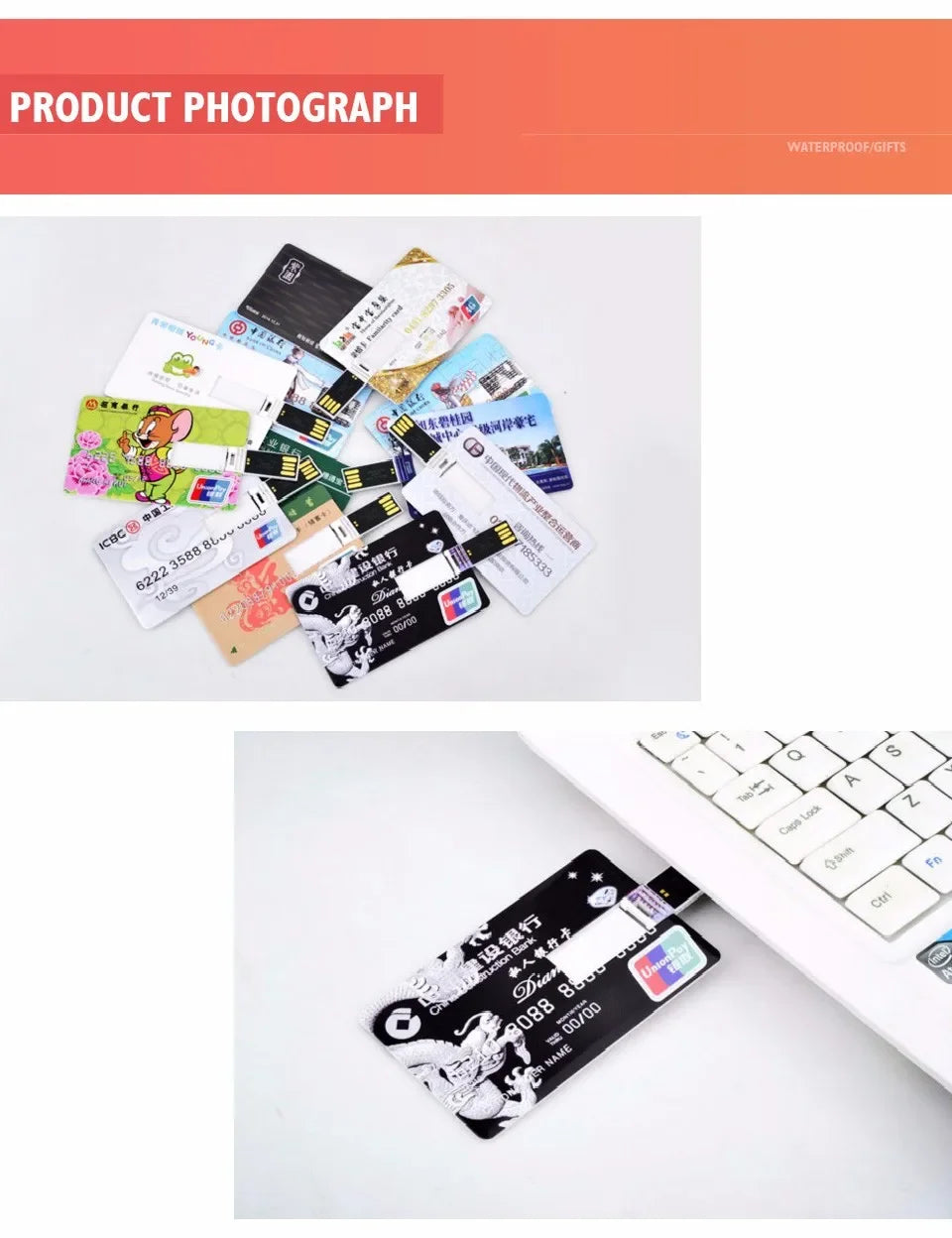 20 PCS/LOT USB Credit Card 2.0 3.0 pendrive 1GB 2GB 4GB 8GB 16GB 32GB 64GB 128GB memorias cle memory stick Business Card usb