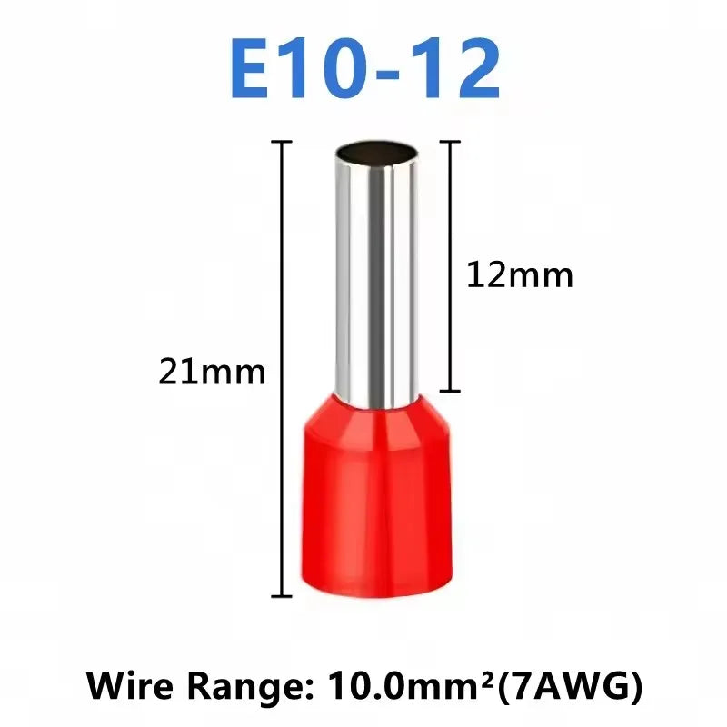 Tubular Crimp Terminals Electrical Wire Cable Ferrules Connectors 308 E0508 E7508 E1008 E1508 E2508 E4009 E6012 E10-12 Insulated