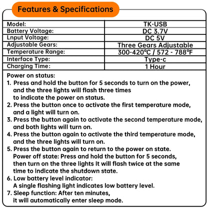 USB soldering iron mini small soldering iron set portable household type-C interface 800mAh battery Adjustable temperature