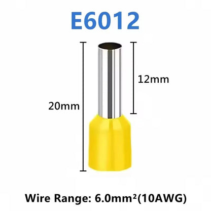 Tubular Crimp Terminals Electrical Wire Cable Ferrules Connectors 308 E0508 E7508 E1008 E1508 E2508 E4009 E6012 E10-12 Insulated