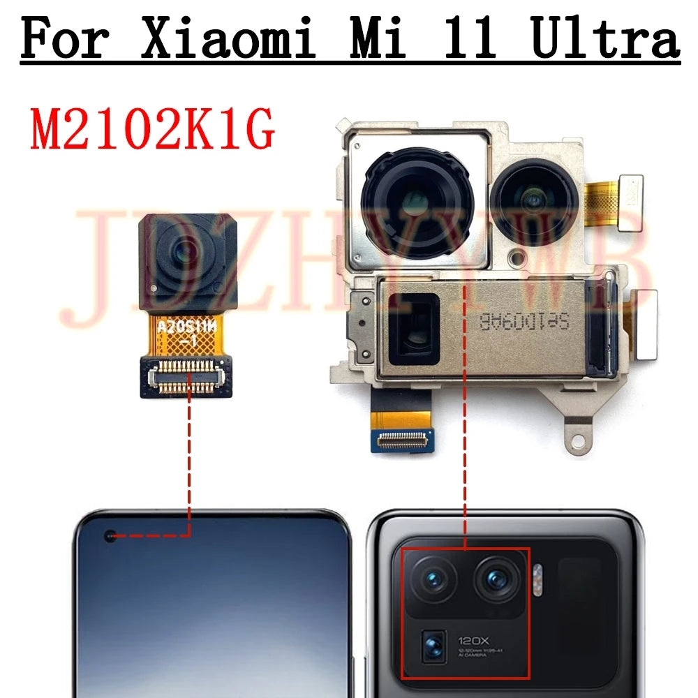 Front Rear Camera For Xiaomi Mi 11 Ultra M2102K1G Frontal Selfie Wide Back Facing Main Camera Module Flex Cable Replacement