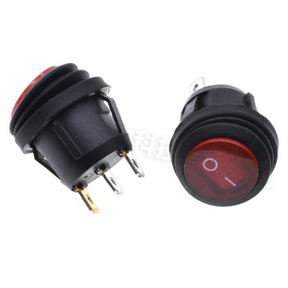 5PCS ON/OFF Round Waterproof Boat LED Rocker Switch Light 12V 220V Power Button Switch On Off On Toggle Boat